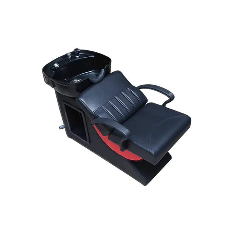 Wholesale cheap black red cheap hair salon furniture barber backwash shampoo station basin chairs bowl sink and chair