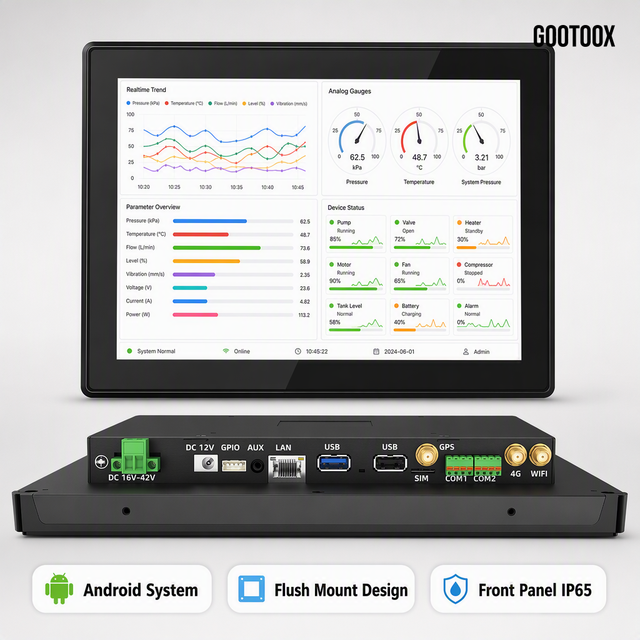 Android All-in-One 10.1 Inch Capacitive Touch Panel PC RK3568 Android 11 Optional Second Serial Port TTL