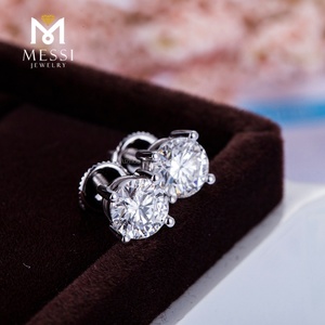 Pendientes de Diamante Cultivado en Laboratorio de 1 Quilate con Certificado IGI, Oro Sólido de 10K, 14K o 18K, Joyería Messi - Product Image 4