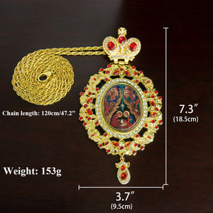 قلادة لرسومات الأب العظيم مخصصة من المنتجات الدينية HT تُعلق على الصدر مطلية بالذهب ولها شكل صورة الميلاد - Product Image 5