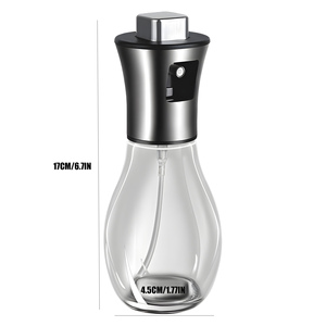 Lot de 2/3 vaporisateurs d'huile élégants de qualité supérieure en verre et acier inoxydable, capacité de 200 ml, design conique argenté - Product Image 6