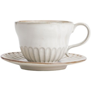 Juego de Taza y Plato de Café de Lujo Estilo Europeo, para Latte Art, Té de la Tarde, Taza de Cerámica Rústica - Product Image 1