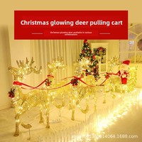 Chariot lumineux de Noël en forme de renne pour la décoration, grande décoration de scène et d'agencement, vente en gros directe usine