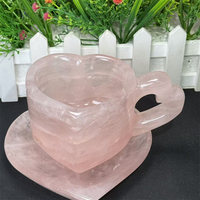Taza de cuarzo rosa natural DIY cristal café CrystalTea taza de café de piedra
