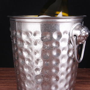Cubetas para Hielo, Recipientes para Bebidas, Cubetas para Vino de Alta Calidad, Cubeta Redonda de Metal para Champán con Asa para Fiestas, Utensilios de Bar de Acero Inoxidable - Product Image 3
