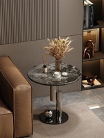 Table console moderne en marbre de style italien avec étagère amovible, plateau en pierre naturelle de haute qualité, meubles de salon de luxe