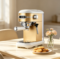 Machine à café expresso 3 en 1 avec pompe 15 bars, panneau de commande éclairé à une touche, réservoir d'eau transparent amovible de 1 L ST-695