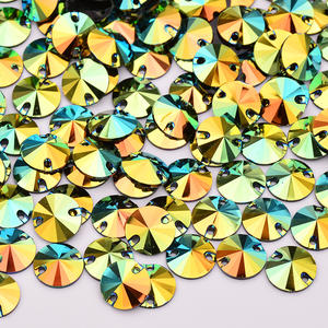 16mmグリッタークリスタルABラインストーンアップリケリボリラウンドクリスタルストーンレジンジェムズフラットバックストラスダイヤモンド工芸品用 - Product Image 5