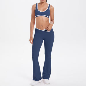 ชุดออกกำลังกาย 5 ชิ้น ผ้าเนื้อดี ไซส์ใหญ่ เสื้อชั้นในโยคะ กางเกงขายาวทรงกว้าง คุณภาพสูง สวมใส่สบาย เหมาะสำหรับออกกำลังกาย ชุดลำลองใส่ได้ทุกวัน - Product Image 3