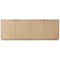 Buffet en chêne américain moderne haut de gamme RH, armoire à 4 portes de taille personnalisable, poignée en laiton de luxe, credenza en bois authentique