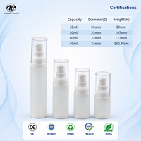 Bouteille Airless Mate Anti-fuite Testée 15ml 20ml 30ml 50ml, Flacons Pompe à Lotion Airless en Plastique, Pots Pompe Corporelle Personnalisés PPWR