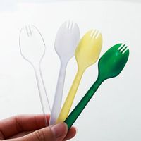 Groothandel Wegwerp Plastic Vorken Lepels Heavy Duty Simpele Stijl Draagbaar Duurzaam Bestek Fruit Maaltijd Dessert Feest Picknick