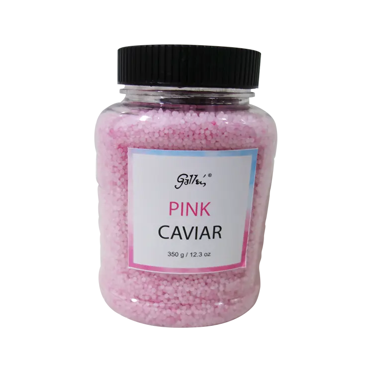 Round Bath Caviar Bead Salt Bottle Natural Glass