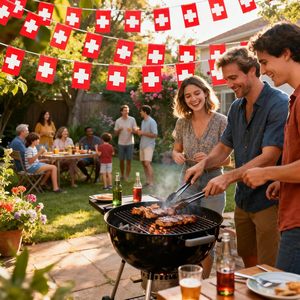 Bandera de Poliéster Duradera de Color Brillante con la Bandera de Suiza para la Escuela, Jardín, Festivales, Decoraciones para Fiestas en Interiores y Exteriores de Suiza - Product Image 1