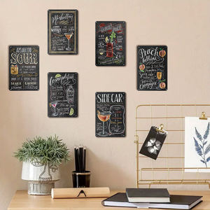 Letrero Metálico Vintage con Recetas de Cócteles, Amaretto Sour, Manhattan, Bloody Mary, Decoración Retro para Pared de Bar, Hogar, Cocina, Pub - Product Image 3