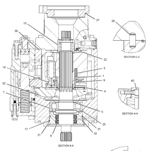 Pompe hydraulique principale 966H 972H 292-8768 2928768 pour chargeuse sur pneus, pièces de pompe à piston d'origine - Product Image 3