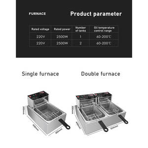 WINNERS Vente à chaud <span class=keywords><strong>Friteuse</strong></span> industrielle électrique en acier inoxydable à double réservoir 6l + 6l <span class=keywords><strong>Friteuse</strong></span> commerciale pour <span class=keywords><strong>frites</strong></span> - Product Image 2