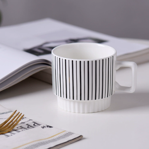 New Style Hot Selling Nordic Minimalist Hepburn Style <b>Stacked</b> High Handmade Porcelain Mug Business Gifts Customizable Colors - Product Image 5