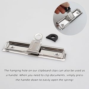 Suministros para Archivadores, Portapapeles de Metal Plateado de 120 mm con Logotipo Personalizado, Clip con Gancho y Esquinas de Plástico - Product Image 3
