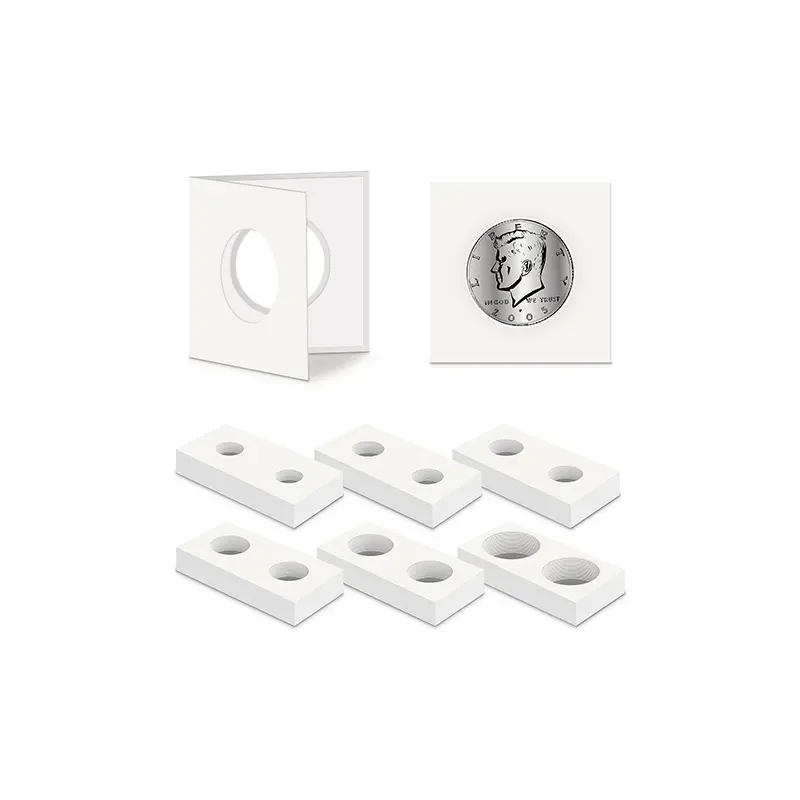 Porte-monnaie auto-adhésif en carton 6 tailles assorties pour fournitures de collection de pièces de monnaie