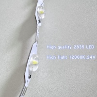 Bande lumineuse à réflexion diffuse étanche IP65 à haute luminosité 2835 24LEDs DC12V/24V Blanc froid 14W 12000K Lumière à une seule coupe