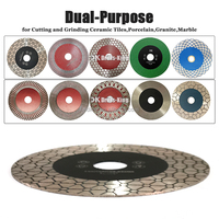 Lame de scie diamantée double face DK 5 pouces, design triangulaire, disque diamanté 125 mm pour la découpe de carreaux, quartz et marbre