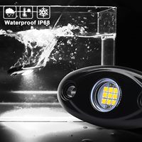 Lampu Batu OVOVS 9 LED, Lampu Batu Putih Murni untuk Truk, Mobil Pikap, Mobil, ATV, UTV, SUV, Sepeda Motor, Perahu
