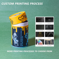Aangepaste premium merkprintdesign recyclebare cilindervormige verpakking van kraftpapier voor voedsel, dranken, thee, koffiebonen, specerijen en snacks