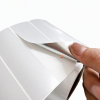 Rollo de Etiquetas de Papel Plateado Mate de Primera Calidad, Compatible con Cinta de Resina, Impresora de Códigos de Barras por Transferencia Térmica, Resistente al Aceite, Anti-rayaduras, Impermeable