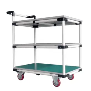 DY-T101 Industrial Lean pipe Hand Push Trolley with PU casters for warehouse