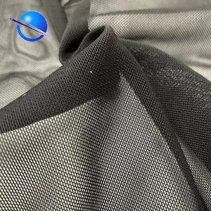 Đen Stocklot 95% Polyester 5% Spandex 100gsm Mềm 4 Cách Lưới Vải Căng Lưới Cho Áo Ngực/Đồ Lót - Product Image 4
