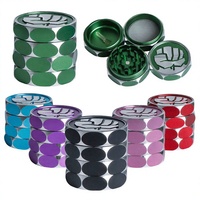 Vente en gros de moulins à épices en alliage d'aluminium personnalisés de 56 mm, moulin à tabac à logo personnalisé, moulin à tabac pour accessoires de fumeur