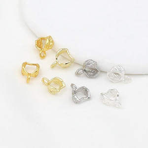 Cierre de doble cara para hojas y semillas, hebilla pequeña chapada en cobre para joyería, clip para colgante DIY B88 - Product Image 2