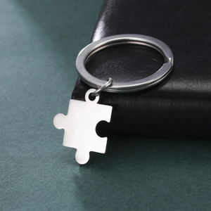 <span class=keywords><strong>Porte</strong></span>-clés personnalisés en acier inoxydable gravés en DIY, <span class=keywords><strong>puzzle</strong></span> de dessin animé pour couple, 25 mm, léger, imperméable, Saint-Valentin - Product Image 6