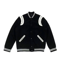 Blousons d'entraîneur en laine d'hiver personnalisés en chenille brodée pour garçons, vestes de baseball universitaires en polaire boutonnées pour hommes, vente en gros