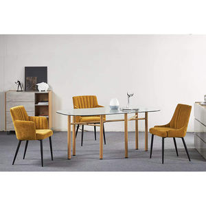 Industrial Italian Room <strong>Space</strong> <strong>Saver</strong> Dinning <strong>Tables</strong> Tempered Glass Metal Legs Dining <strong>Table</strong> <strong>Chairs</strong> 8 Person - Product Image 1