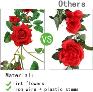 Guirlande <span class=keywords><strong>de</strong></span> fleurs artificielles roses blanches et roses suspendues, guirlande <span class=keywords><strong>de</strong></span> roses artificielles pour décoration <span class=keywords><strong>de</strong></span> mariage - Product Image 5