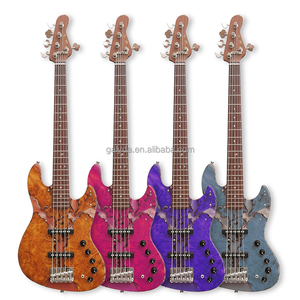 Bajo de 5 Cuerdas Hecho a Medida en Fábrica con Mástil de Arce Carbonizado y Cuerpo de Caoba Resinada - Product Image 1