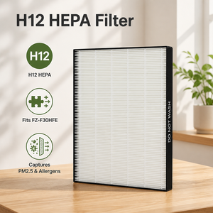 Ensemble de filtres <span class=keywords><strong>HEPA</strong></span> au charbon actif de remplacement <span class=keywords><strong>pour</strong></span> <span class=keywords><strong>purificateur</strong></span> <span class=keywords><strong>d</strong></span>'<span class=keywords><strong>air</strong></span> FZ-F30HFE/FZ-F30DFE, lot de 2, usage domestique, respectueux de l'environnement - Product Image 1