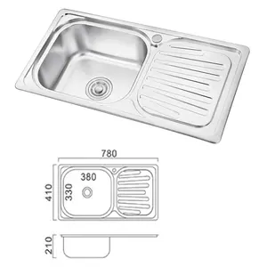 304 Electropolish Single Bowl Stainless Steel Kitchen Sink
