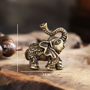 Elefante Creativo Adornos Antiguo Metal Sólido Animal Estatua Artesanía Té Mascota Hogar Oficina Decoración de Escritorio - Product Image 6