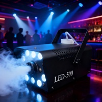 Machine à fumée MINGLANF RGB LED avec télécommande manuelle et sans fil, portée 4-6m, puissance 500W, construction métallique, DMX 3 canaux, 110/220V