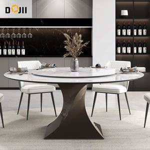 Bữa tối sang trọng hiện đại bàn tròn salon phòng khách dinette vườn bàn ăn nhỏ đặt đồ nội thất dễ thương với kim loại xoay - Product Image 3