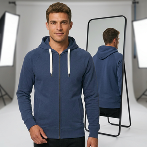 เสื้อฮู้ดซิปผู้ชาย ผลิตจากผ้าคอตตอนผสมสแปนเด็กซ์คุณภาพสูง - Product Image 2