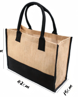 Sac fourre-tout en toile de jute 2-en-1 avec petite pochette, écologique et réutilisable, pour femme, idéal pour le travail et le shopping, logo personnalisable