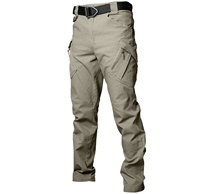 Pantalon tactique d'extérieur OEM IX9 pour homme – Décontracté, coupe droite, anti-plis, polyester/coton élastique, multi-poches, respirant