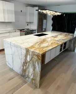 Italy Calacatta Gold Marble Countertop High-End Home Furniture For Laundry Home Bar Mall Island Design