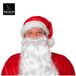 ODM Karnival - Gorro de Santa Claus Rojo de Poliéster de 140 g para Hombre Adulto, Alta Calidad, Talla Única, Disfraz para Navidad, Halloween, Fiestas, TV y Cine - Product Image 1