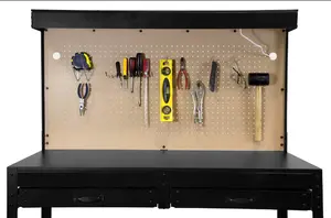 Kualitas tinggi Adjustable perakitan Pegboard logam operasi bengkel baja bangku kerja bolless laci bengkel Workbench