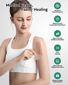 Rollo de Hidrocoloide YOJO para el Cuidado de Heridas - Parches de Hidrocoloide de Grado Médico Extra Grandes, Cortables a Medida, Flexibles e Impermeables - Product Image 4